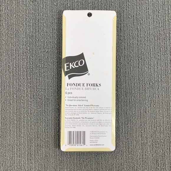 Vtg Ekco Fondue Forks Individually Colored Ends 6 Pcs New in package 59272 - Picture 7 of 10